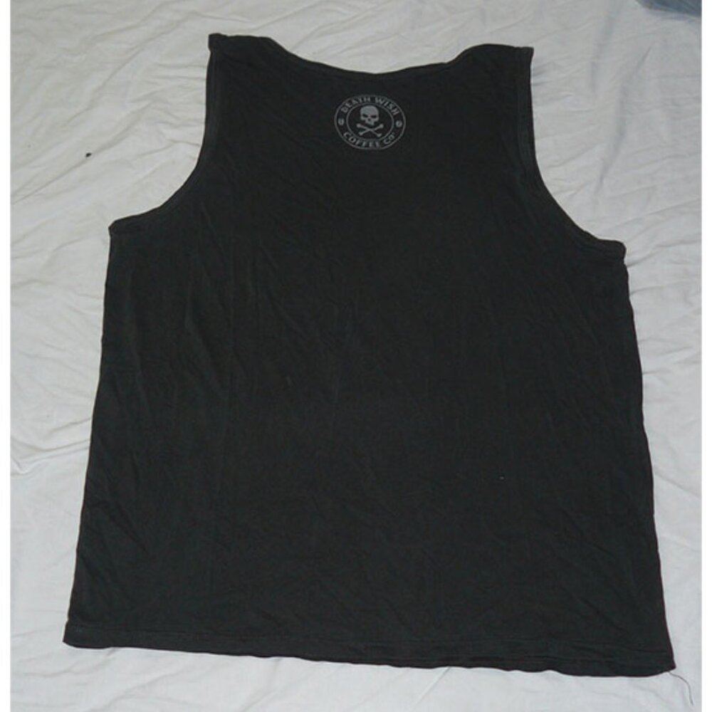 Large Death Wish Coffee Tank Top Shirt Double-Sided RARE, EUC - Picture 2 of 2